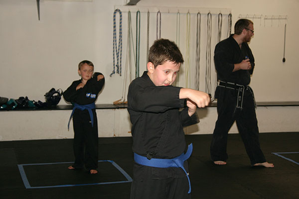 Kempo Karate Kids Class Punching and kicking drills