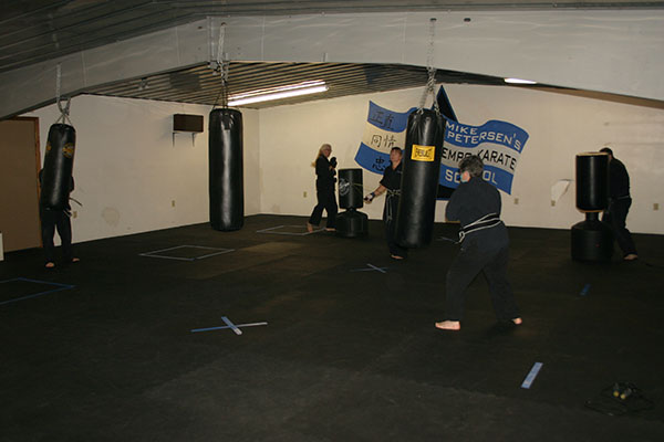 Kempo Karate Adult Class Bag Night Punching and kicking technics
