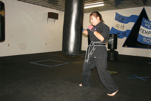 Kempo Karate Adult Class Bag Night Punching and kicking technics
