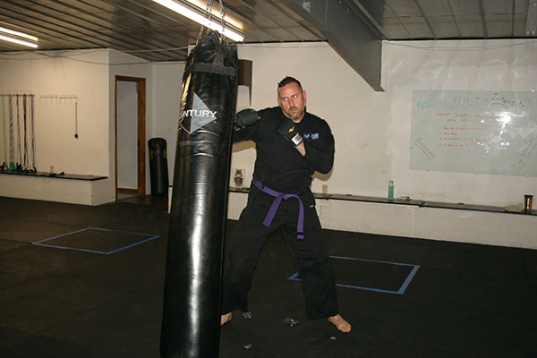 Kempo Karate Adult Class Bag Night Punching and kicking technics