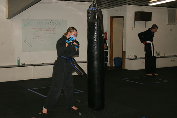 Kempo Karate Adult Class Bag Night Punching and kicking technics