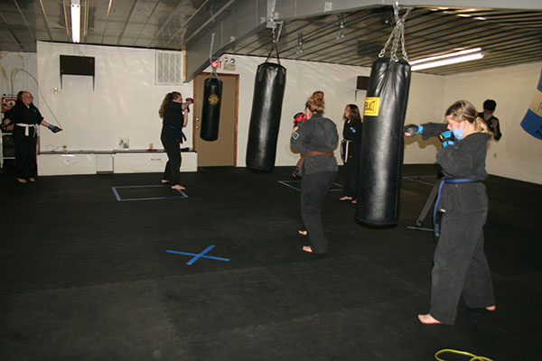 Kempo Karate Adult Class Bag Night Punching and kicking technics