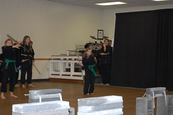 Kempo Karate Christmas Demo kids class weapons