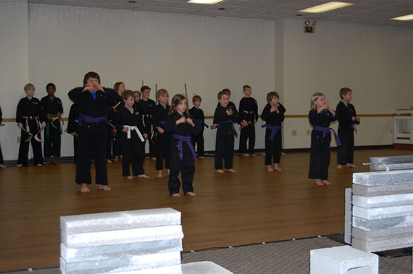 Kempo Karate Christmas Demo kids class weapons