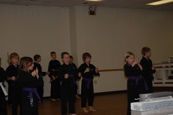 Kempo Karate Christmas Demo kids class weapons