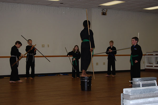 Kempo Karate Christmas Demo kids class staff skit