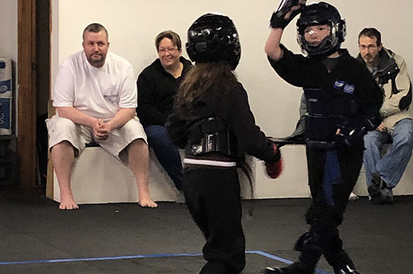 Kempo Karate Kids Class Sparring match
