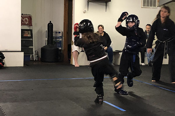 Kempo Karate Kids Class Sparring match