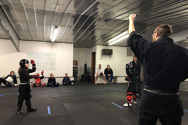Kempo Karate Kids Class Sparring match
